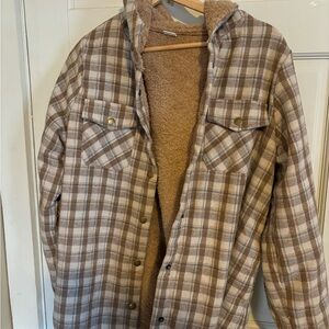 Plaid Sherpa-Lined Jacket